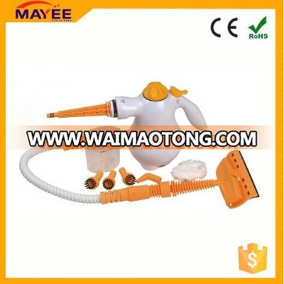 Handheld white and orange home appliance steam iron easy cleaner