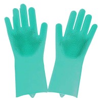 Kitchen Reusable Safety Heat Protection Elastic Oven Scrubbing Magic Dishwashing Silicone Gloves